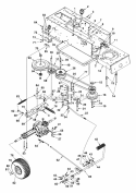 Drive Controls Wheels Rear Diagram and Parts List for 13A4662F129 2002 Yard Machines Lawn Tractor
